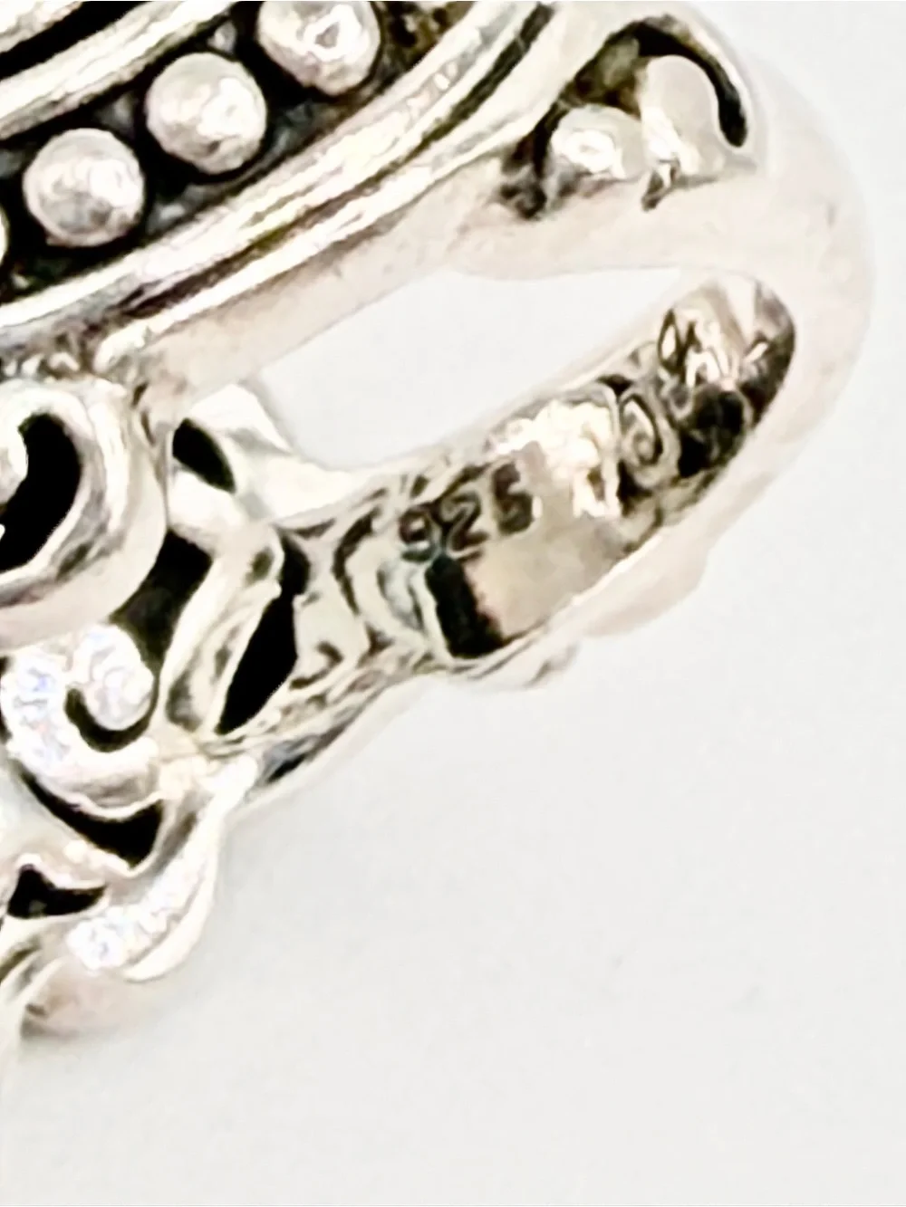 Bali Ornate Sterling Silver Faceted Moonstone Ring with Multicolored Gem Accents